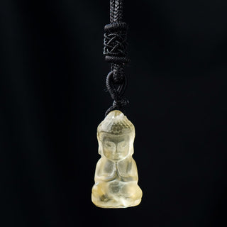 Buddha Gift Various Crystal Amethyst Pink Crystal White Crystal Citrine Buddha Carved Spiritual Healing Necklace Pendant Decoration