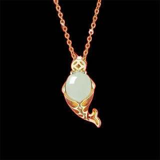 Buddha Gift Chalcedony Luck Koi Fish Wealth Bracelet Necklace Pendant