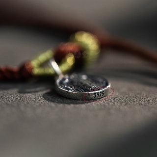 Buddha Gift Handmade 925 Sterling Silver Five Directions Gods of Wealth Luck Protection String Braid Bracelet