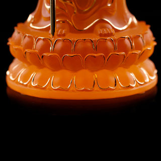 Buddha Gift Handmade Ksitigarbha Bodhisattva Figurine Liuli Crystal Art Piece Serenity Statue Home Decoration