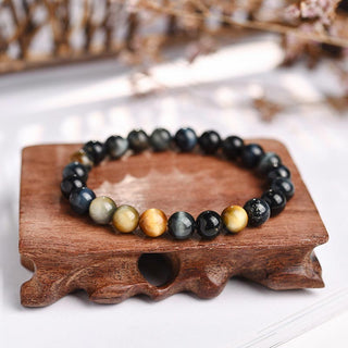 Buddha Gift  Anxiety Stress Healing Crystal Tiger Eye Bead Bracelet