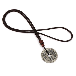 Buddha Gift Bagua Yin Yang Copper Coin Star Balance Energy Necklace Pendant