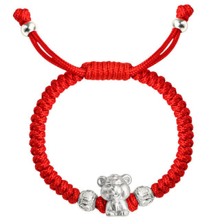 Buddha Gift 999 Sterling Silver Chinese Zodiac Red Rope Luck Handcrafted Kids Bracelet
