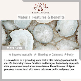 Buddha Gift Handmade White Agate Peace Buckle Luck Happiness Protection Weave String Bracelet