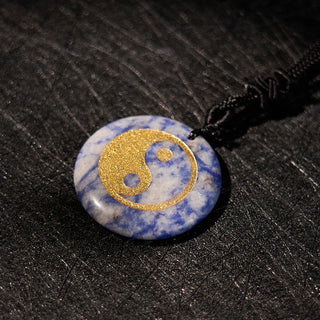 Buddha Gift Various Crystal Amethyst Tiger Eye Green Aventurine Yin Yang Spiritual Necklace Pendant