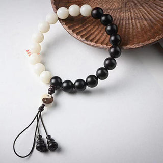 Buddha Gift Ebony YinYang Protection Bracelet Decoration