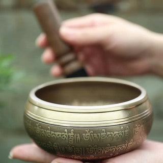 Buddha Gift Tibetan Sound Bowl Handcrafted for Focus and Meditation Peaceful Happiness Singing Bowl Set