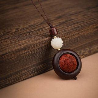 Buddha Gift Tibetan Small Leaf Red Sandalwood Ebony Luck Protection Rotation Decoration