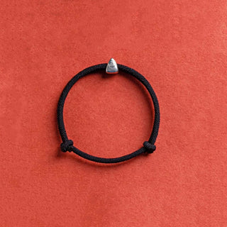 Buddha Gift 925 Sterling Silver Fu Character Blessing Handmade Braided Bracelet