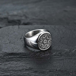 Buddha Gift 12 Constellations of the Zodiac Star of David Protection Ring