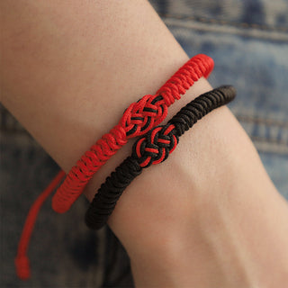 Buddha Gift 2Pcs Tibetan Luck Chinese Knot Protection String Bracelet
