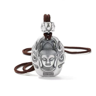 Buddha Gift Chinese Zodiac Natal Buddha Om Mani Padme Hum Lotus Compassion Necklace Pendant