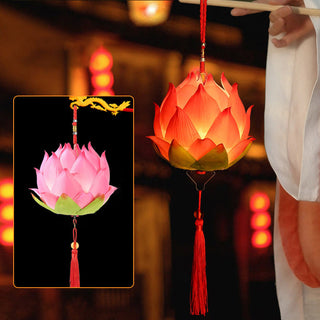 Buddha Gift DIY Lotus Flower Dragon Lantern Tassel Lamp Decoration