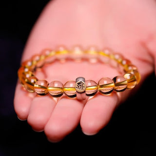 Buddha Gift 925 Sterling Silver Chinese Zodiac Natal Buddha Citrine Protection Bracelet