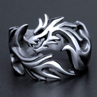 Buddha Gift Dragon Pattern Protection Strength Adjustable Ring