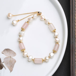 Buddha Gift Green Aventurine Pearl Pink Crystal Bead Luck Bracelet