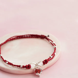 Buddha Gift Love Heart Infinity Symbol Braided String Anklet