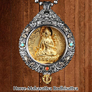 Buddha Gift Chinese Zodiac Natal Buddha Thangka Nine Palaces Eight Diagrams Wealth Rotatable Necklace Pendant