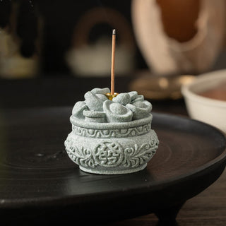 Buddha Gift Chinese Character Fu Ingots Healing Incense Burner Desk Decoration