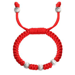 Buddha Gift 925 Sterling Silver King Kong Knot Multicolored Red String Strength Handmade Braided Kids Child Bracelet