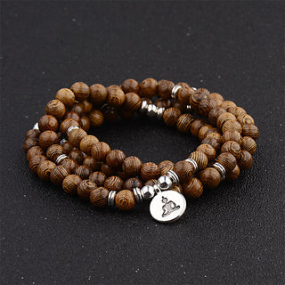 Buddha Gift Tibetan Lightning Strike Wood Bracelet Lotus Buddha Mala