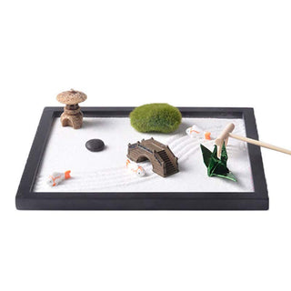 Buddha Gift Koi Fish Small Bridge Grass Landscape Peace Meditation Zen Garden Decoration
