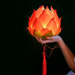 Buddha Gift DIY Lotus Flower Dragon Lantern Tassel Lamp Decoration