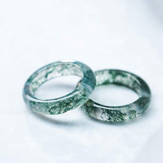 Buddha Gift Moss Agate Healing Balance Ring