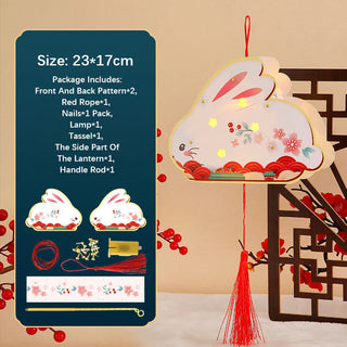 Buddha Gift DIY Good Luck Cute Rabbit Paper Lantern Lamp Mid-Autumn Festival Lantern Decoration