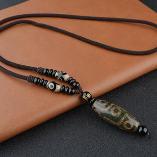 Buddha Gift Nine-Eye Dzi Bead Wealth Protection Necklace