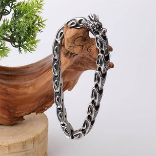Buddha Gift Dragon Titanium Steel Luck Bracelet Bangle