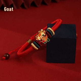 Buddha Gift Handmade 925 Sterling Silver Year of the Dragon Cute Chinese Zodiac Luck Braided Red Bracelet