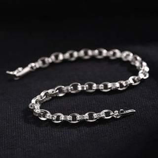 Buddha Gift 925 Sterling Silver Om Mani Padme Hum Carved Design Creativity Metal Bracelet