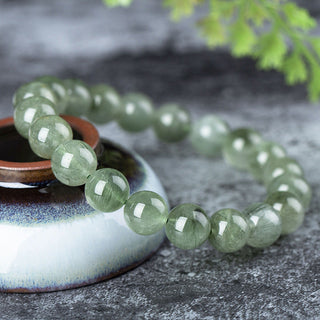 Buddha Gift Natural Green Crystal Blessing Wealth Bracelet