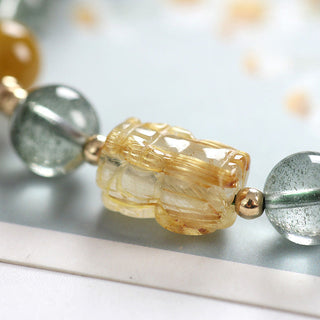 Buddha Gift Green Phantom Citrine PiXiu Confidence Bracelet