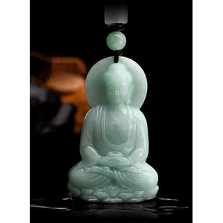 Buddha Gift Amitabha Buddha Jade Amulet Compassion String Necklace