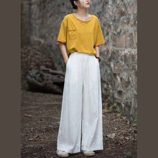 Buddha Gift Retro Wide Leg Pants Casual Women's Yoga Pants With Pockets