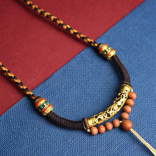 Buddha Gift Tibetan Handmade King Kong Knot Om Mani Padme Hum Prayer Wheel String Necklace Pendant