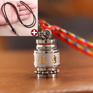 Buddha Gift Tibet Om Mani Padme Hum Shurangama Mantra Titanium Steel Wisdom Amulet Necklace Pendant