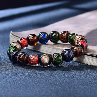 Buddha Gift Colorful Liuli Glass Bead Luck Bracelet