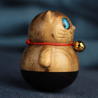 Buddha Gift Mini Lucky Cat Kitten Phoebe Zhennan Wood Blessing Decoration