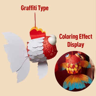 Buddha Gift DIY Good Luck Koi Fish Paper Lantern Lamp Mid-Autumn Festival Child Kids Lantern Decoration