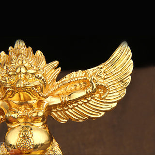 Buddha Gift Tibetan Gold Garuda Bird Alloy Protection Home Decoration
