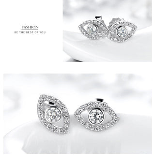 Buddha Gift 925 Sterling Silver Evil Eye Symbol Protection Stud Earrings