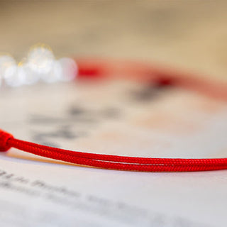 Buddha Gift 925 Sterling Silver Red String Braid Bell Charm Anklet