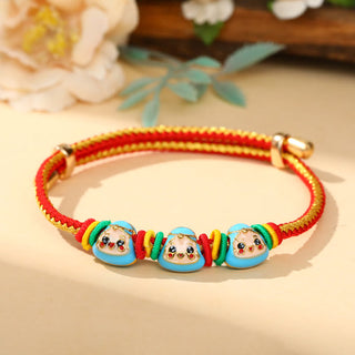 Buddha Gift Colorful Rope Zongzi Pattern Luck Handmade Child Adult Bracelet