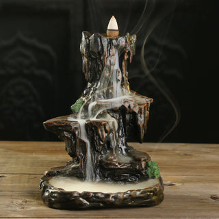 Buddha Gift Waterfall Backflow Incense Burner Mountain Tower Incense Holders