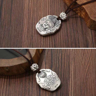 Buddha Gift Chinese Zodiac Natal Buddha Om Mani Padme Hum Lotus Compassion Necklace Pendant