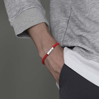 Buddha Gift 925 Sterling Silver Letter Engraving Blessing String Bracelet