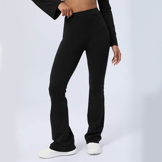 Buddha Gift Long Sleeve Backless Strap Top Bra Flare Pants Fitness Yoga Outfit